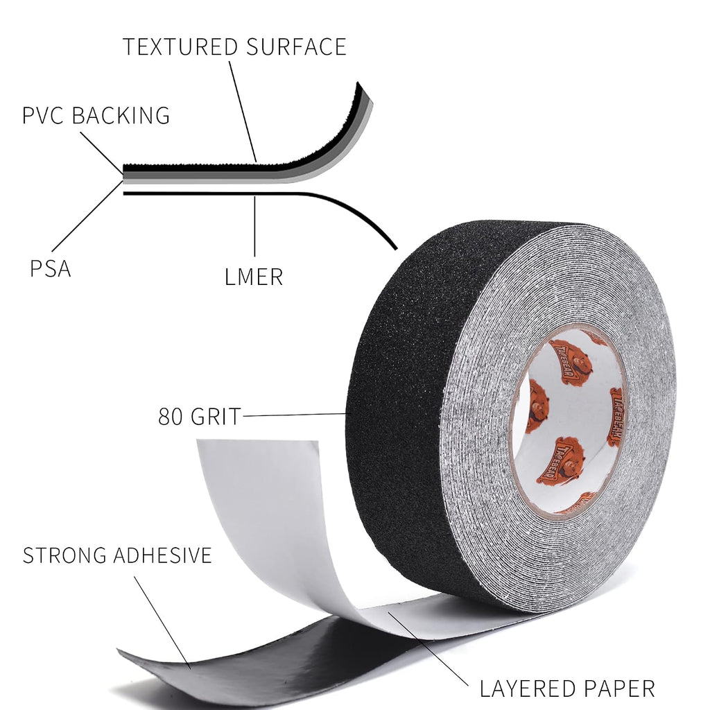 Black Grip Tape Anti Slip Traction Tape 3Inch x 60Ft