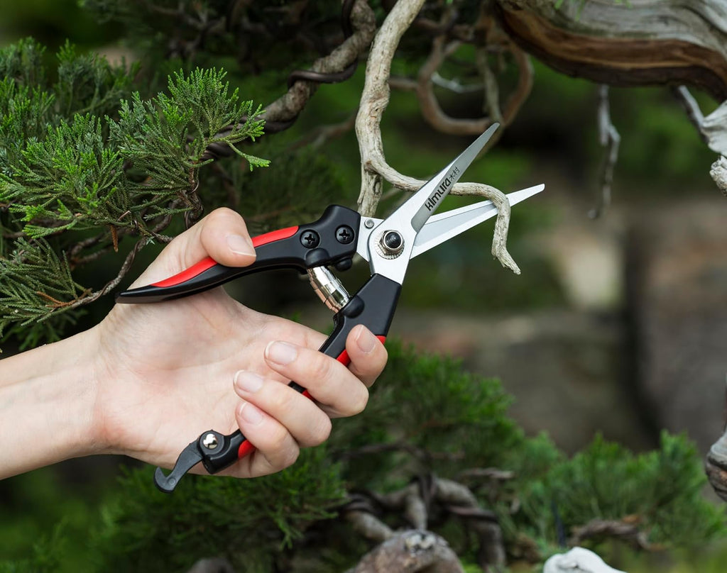 8" Pro Pruning Scissors, Premium Japanese SK5 Hi-Carbon Steel Blades, Non-Slip Vinyl Coated Handles, Lightweight &