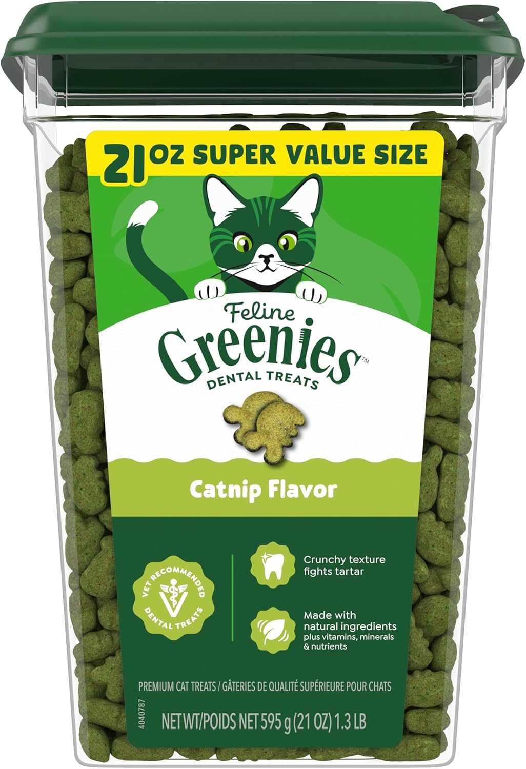 Feline Natural Dental Cat Treats, Catnip Flavor, 21 oz
