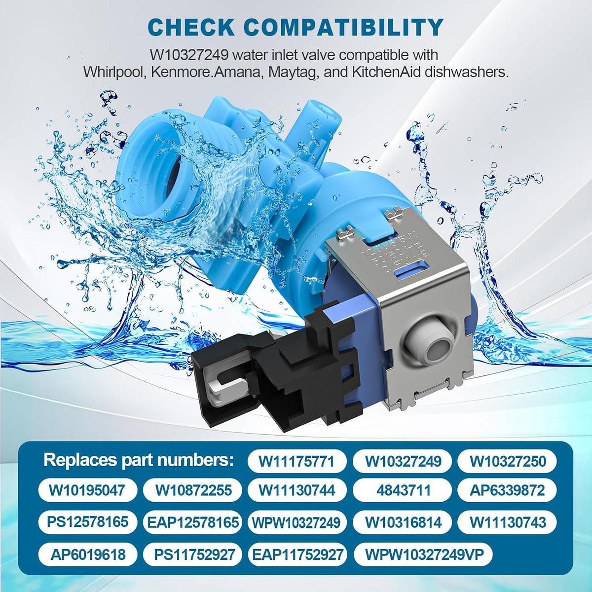 Dishwasher Inlet Valve Compatible with Whirlpool Kenmore 665-662