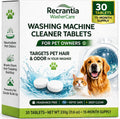 Washing Machine Cleaner Tablets for Pet Owners - 30 Count Enzyme Pet Hair Buildup Cleaner - Monthly Washer