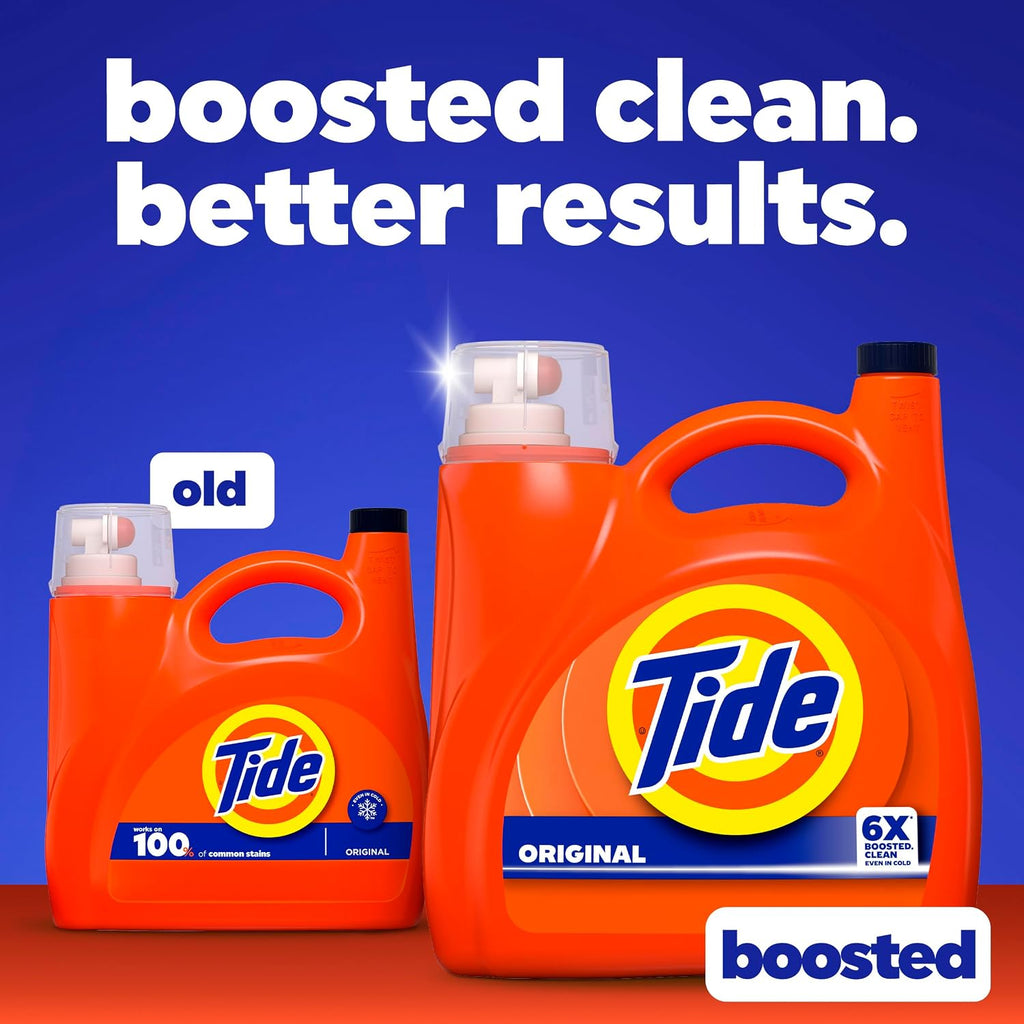 Liquid Laundry Detergent, Original Scent, 125 fl oz, 100 Loads, Boosted Clean Even in Cold Water with Concentrated