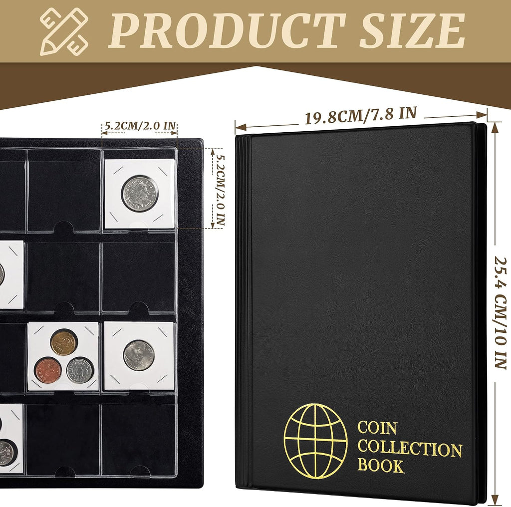 Coin Flip Holder Albums - 120 Pockets 2x2 inches | Uncle Paul Collection Storage Book Holder Supplies for Pounds