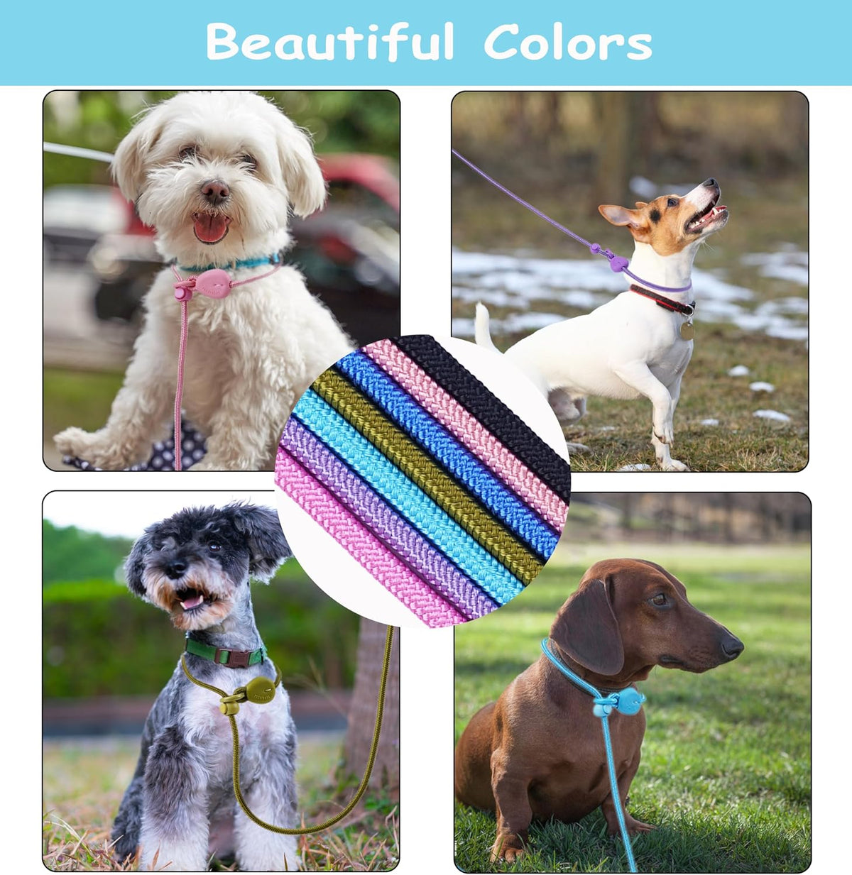 6FT Dog Training Leash - Slip Lead for Small & Medium Dogs - Strong, Lightweight, No Pull - Comfortable Loop (D-Pink