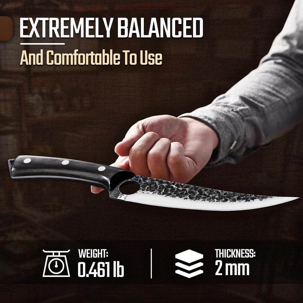 Viking Boning Knife 6 inch, Japanese Boning Knives for Meat Cutting