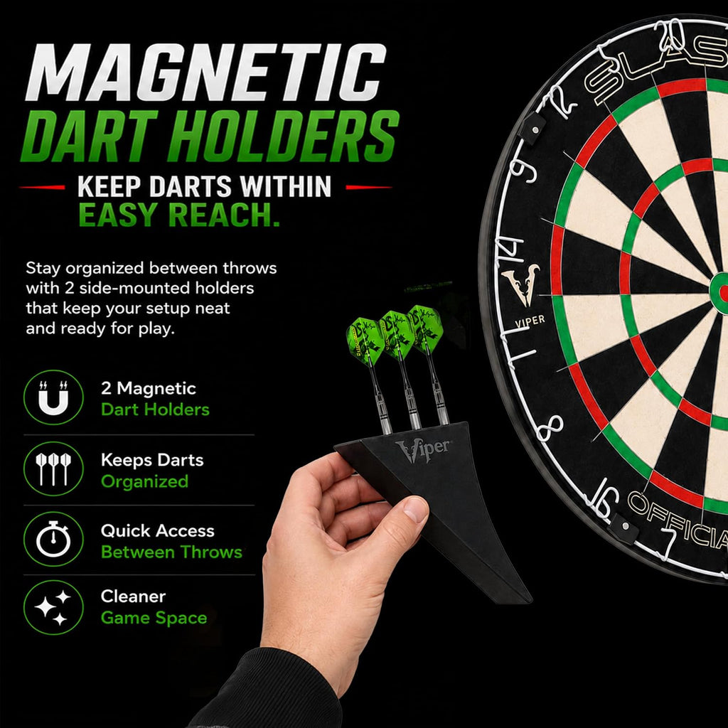Viper Slash Regulation Professional Bristle Sisal Steel Tip Dartboard | WDF Accredited, 17.75 Inch Face, Self-Healing