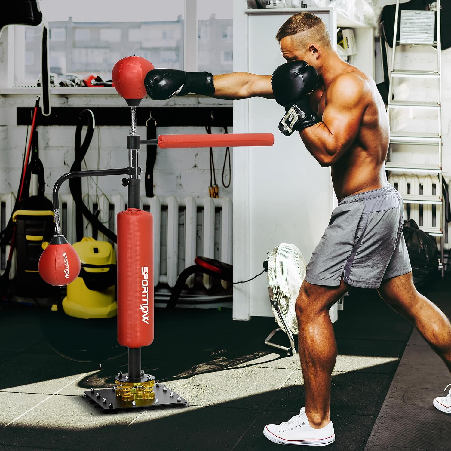 Boxing Bag Stand with Speed 55.1" 80.7" | Reaction Bar Challenge, Reflex Bag Boxing Training Equipment, Suction Cups