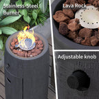 Outdoor Propane Fire Pit, 11" Propane Fire Column, Patio Gas Fire Pit 15,000 BTU Small Firepit Table for Outside w