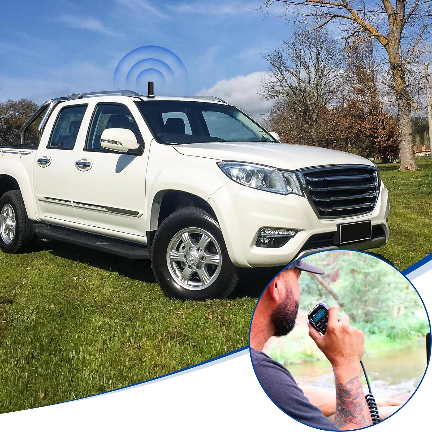 Vehicle Mobile Ham Radio Antenna Dual Band PL259 Male Connector | VHF UHF 136-174MHz 400-470MHz, NMO Mount, Magnetic