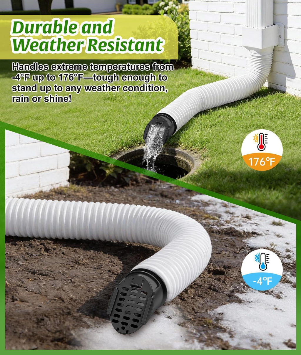 Rain Gutter Downspout Extension Hose Guard, Drain Downspout Extender Outlet Filter and Leaf Guard, for Standard 4''
