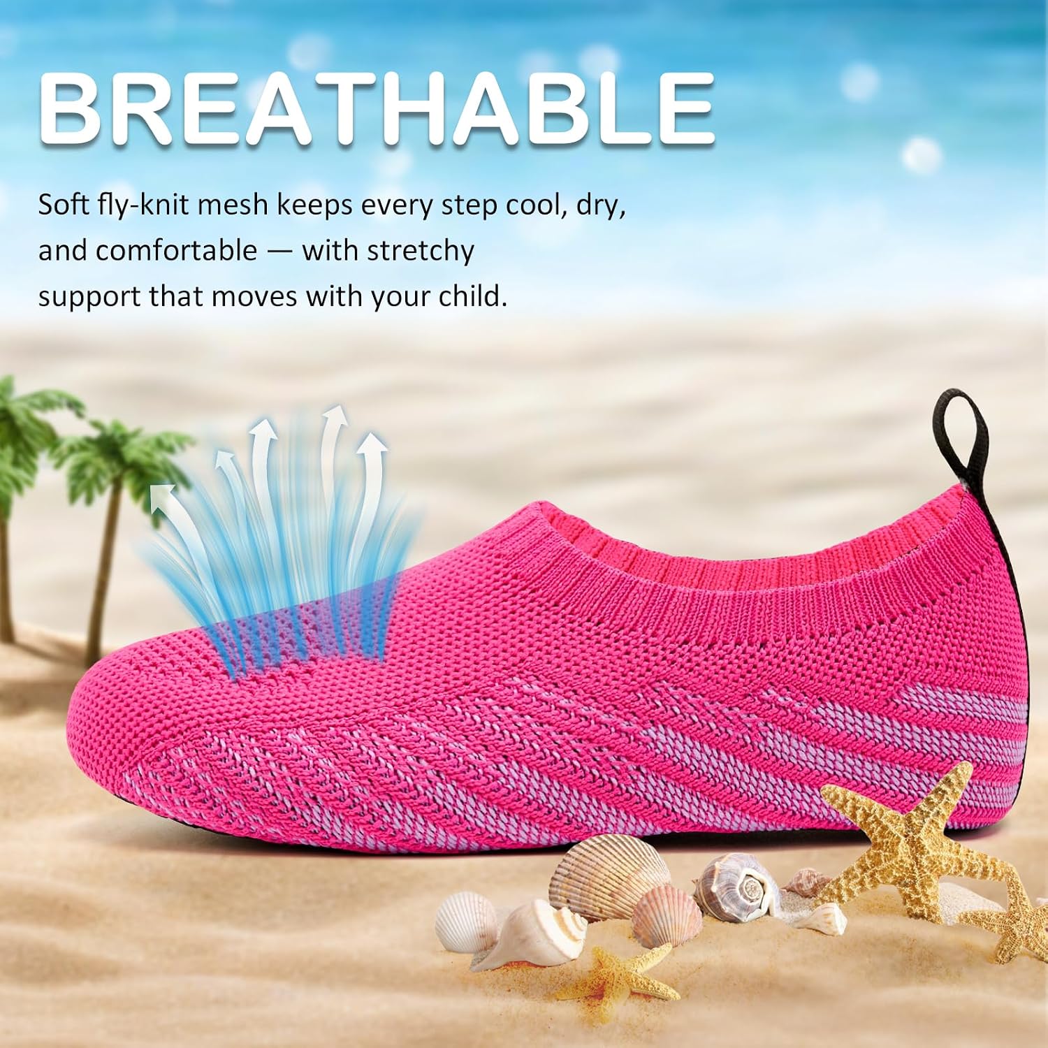 Kids Water Shoes Quick-Dry Barefoot Aqua Socks for Beach Swim | Toddler Slippers, Lightweight Slip-On, Breathable