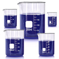 Glass Beakers Set, 5 Sizes - 10ml, 25ml, 50ml, 100ml, 250ml, 3.3 Borosilicate Beaker for Laboratories, Classrooms or