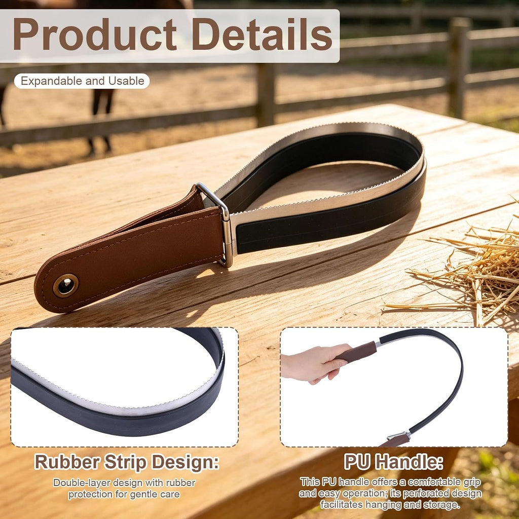Horse Shedding Brush, Dual Sided Stainless Steel Grooming Tool