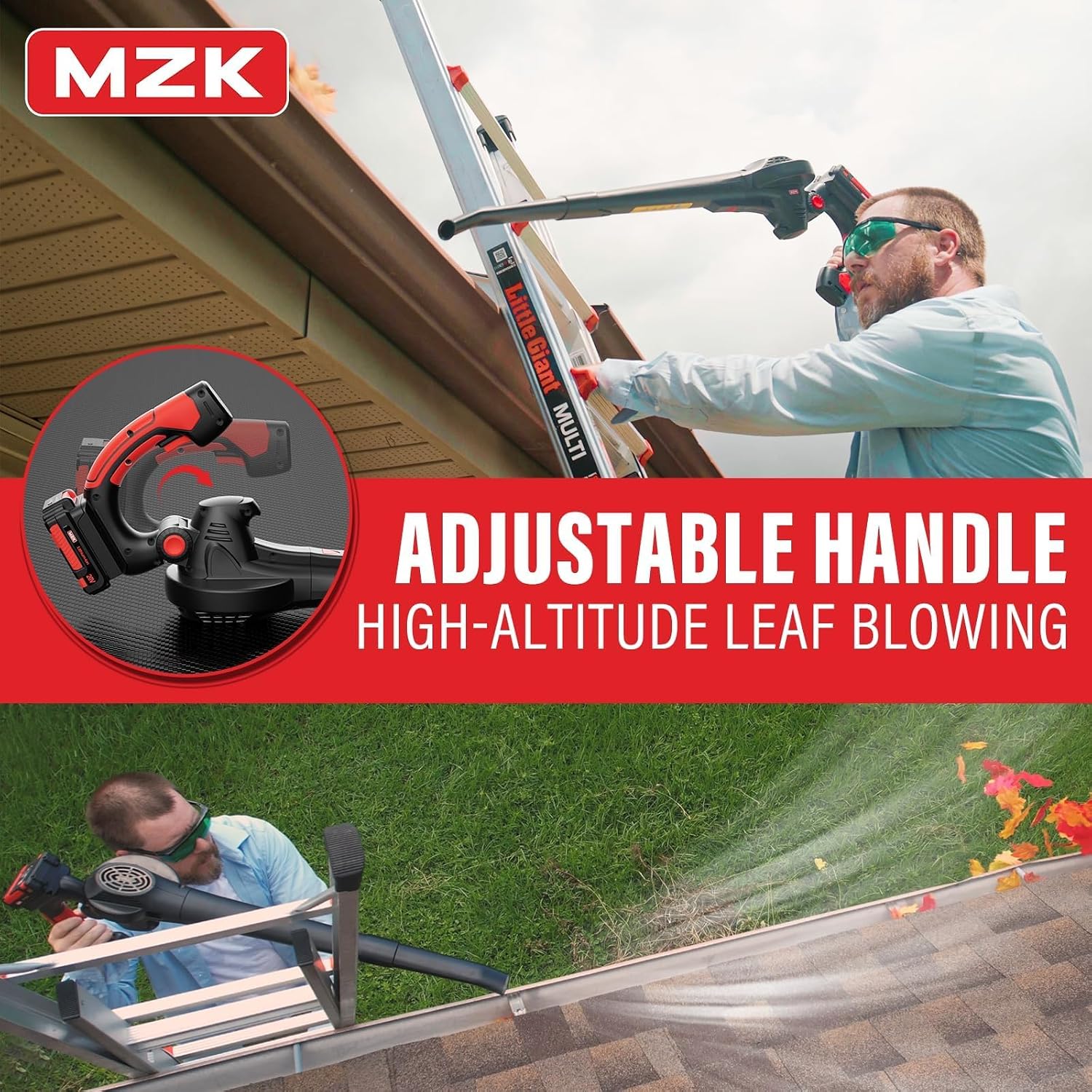 20V Cordless Leaf Blower, Lightweight Electric Blower | Includes 2 x 4.0Ah batteries and charger for leaves, patio