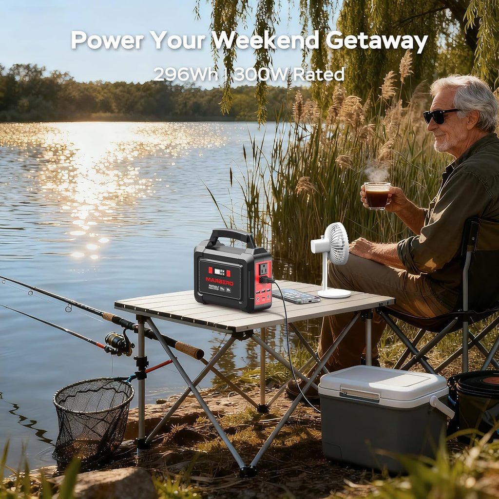 Solar Generator 296Wh with Solar Panels 60W Portable Power Station with 300W Pure Sine Wave Solar Generator with
