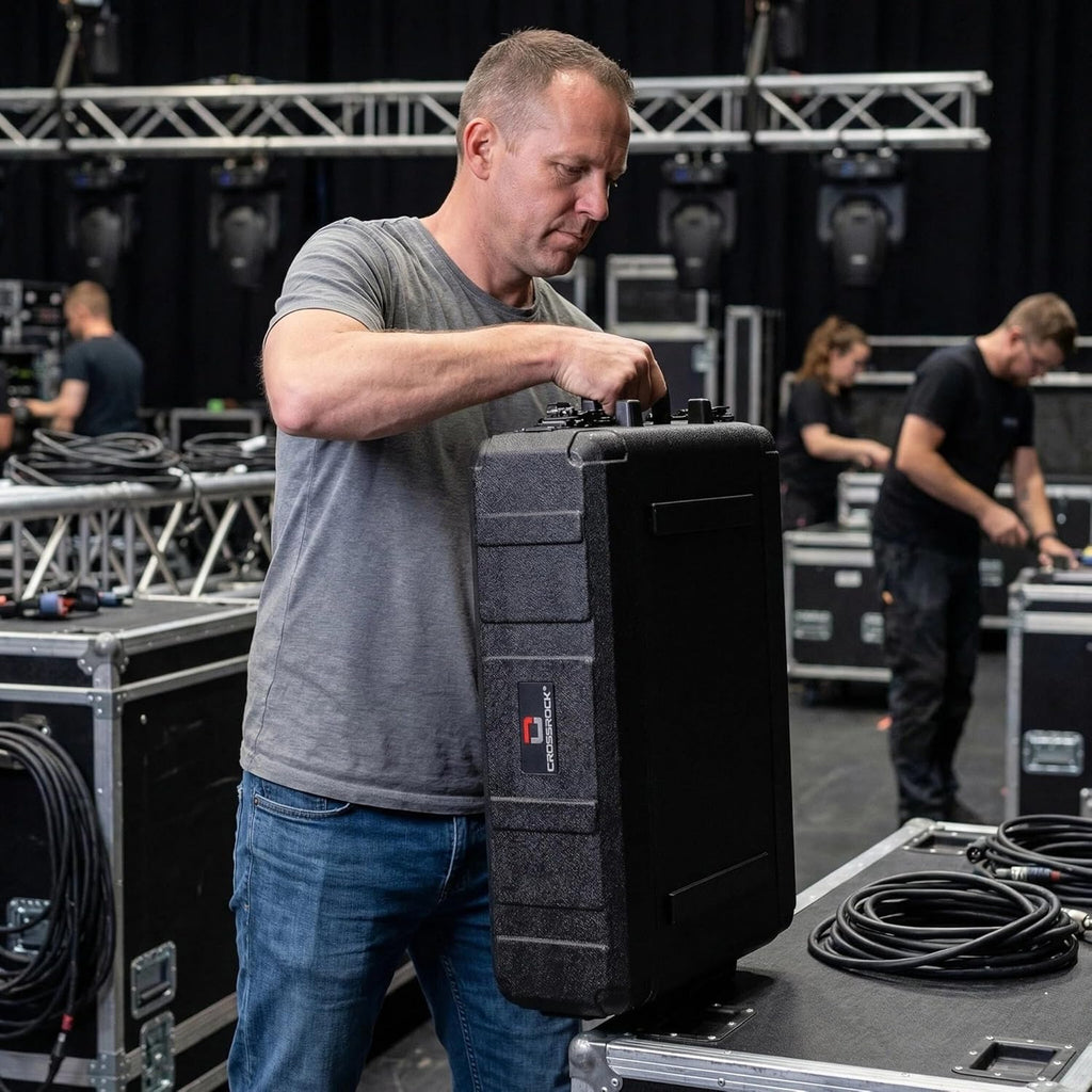 5U Rack Case 13.7" | Complete Wireless System Case, Adjustable Rails 9"–13", Extra-Deep Lids, Watertight PE
