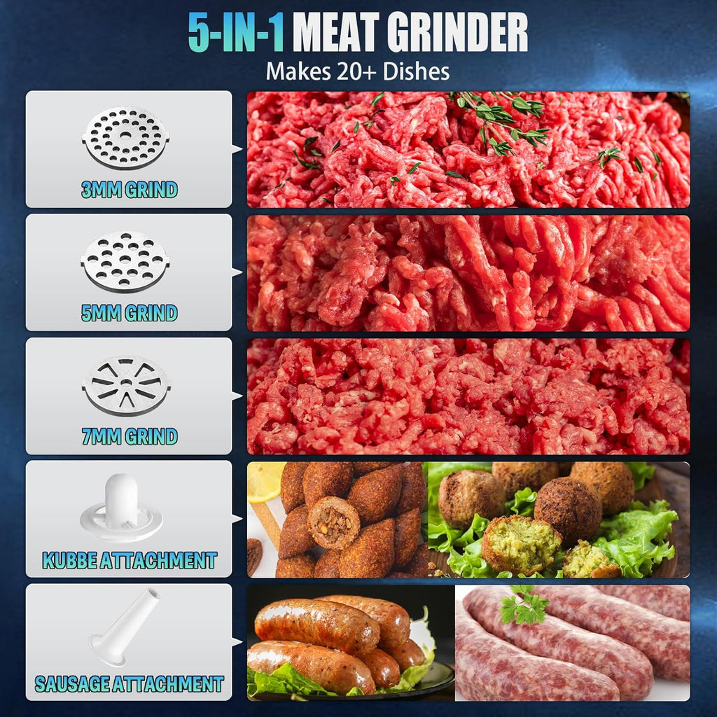5.0 Upgrade Electric Meat Grinder,3 Second Grind,Meat Grinder for Home Use