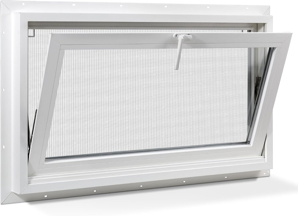 Vinyl Hopper Basement Window 36" x 24" White