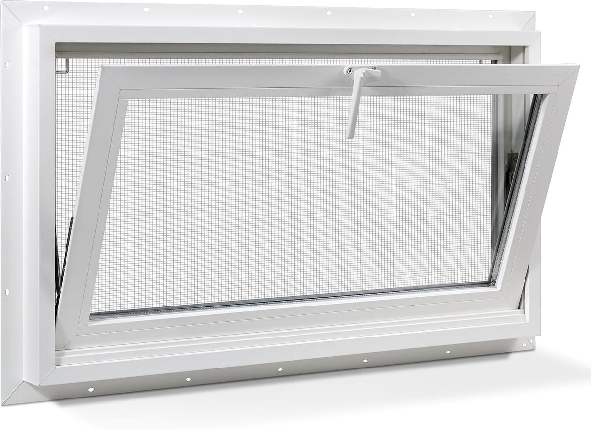 Vinyl Hopper Basement Window 36" x 24" White