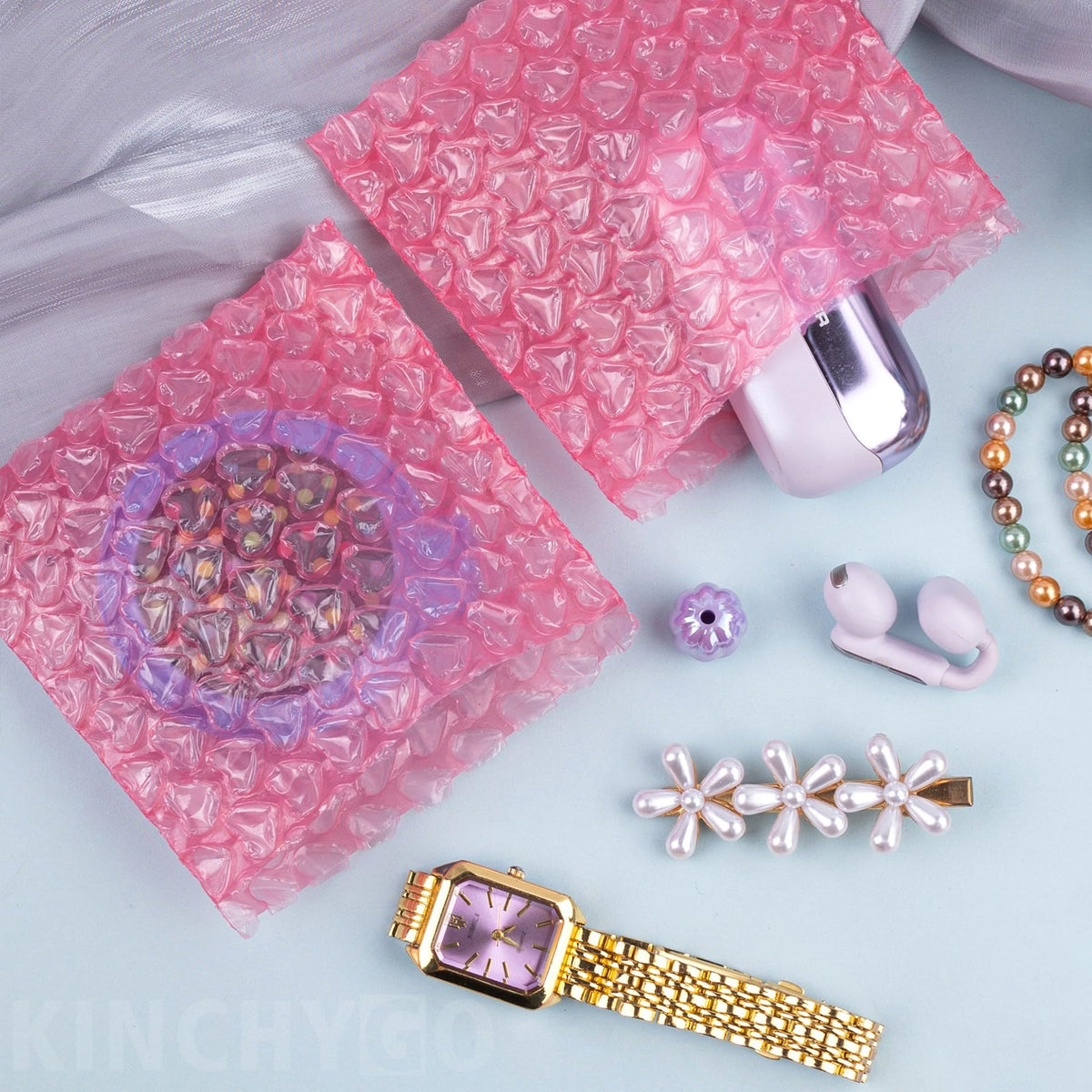 100 Pack Heart Shaped Bubble Wrap Pouches Cushion Wrap Pouch