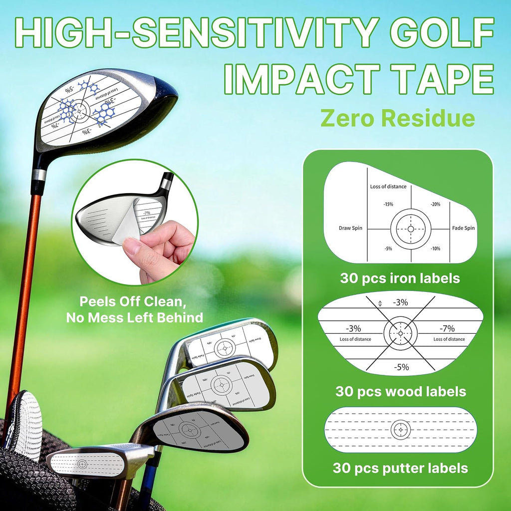Golf Training Aids Kit, 3-in-1 Swing Training Set with Trainer Grip, Impact Tape for Golf Clubs, Inflatable Golf