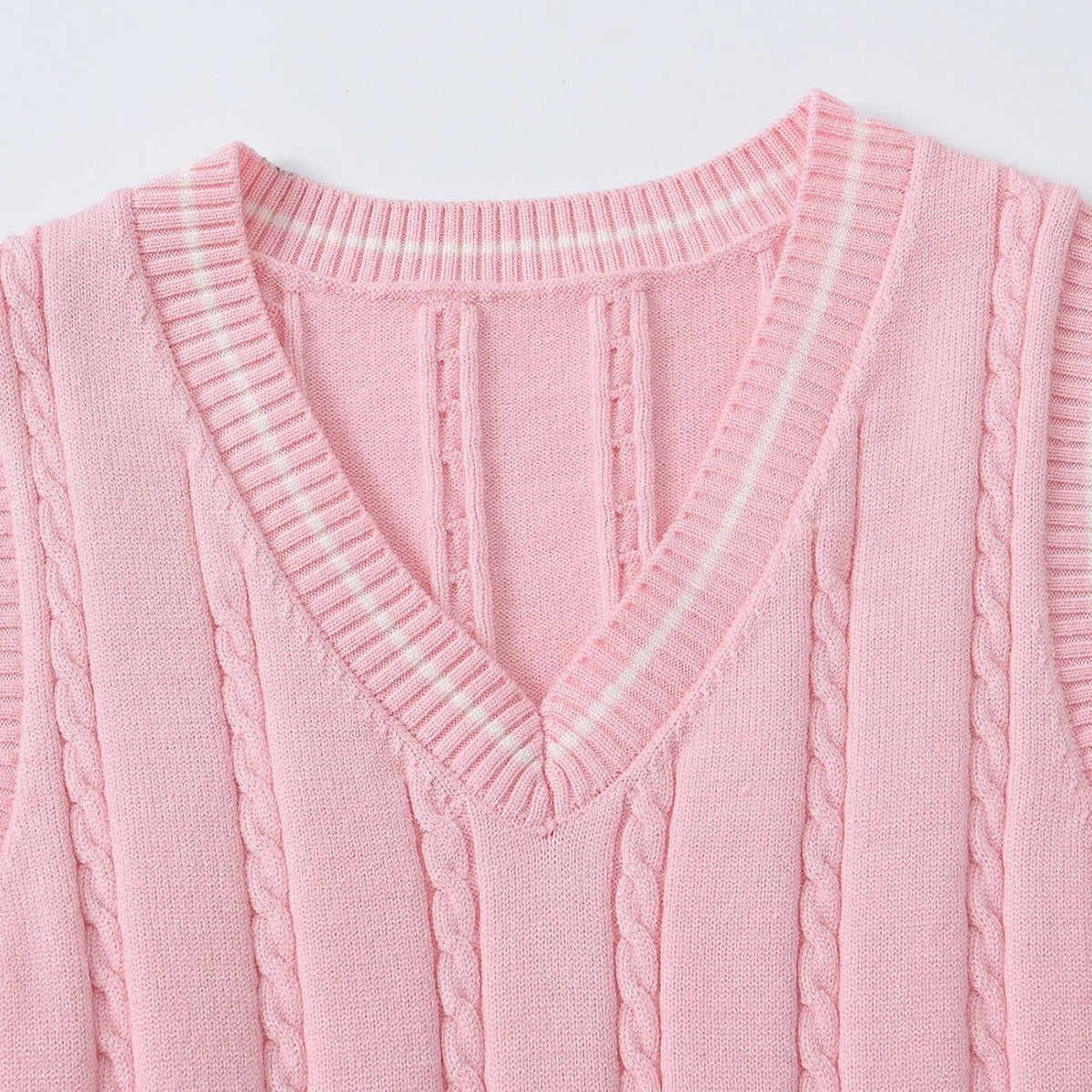 Boys and Toddler's V-Neck Cable Knit Sweater Vest Kids Girls Sleeveless Pullover School Uniform Sweater Waistcoat