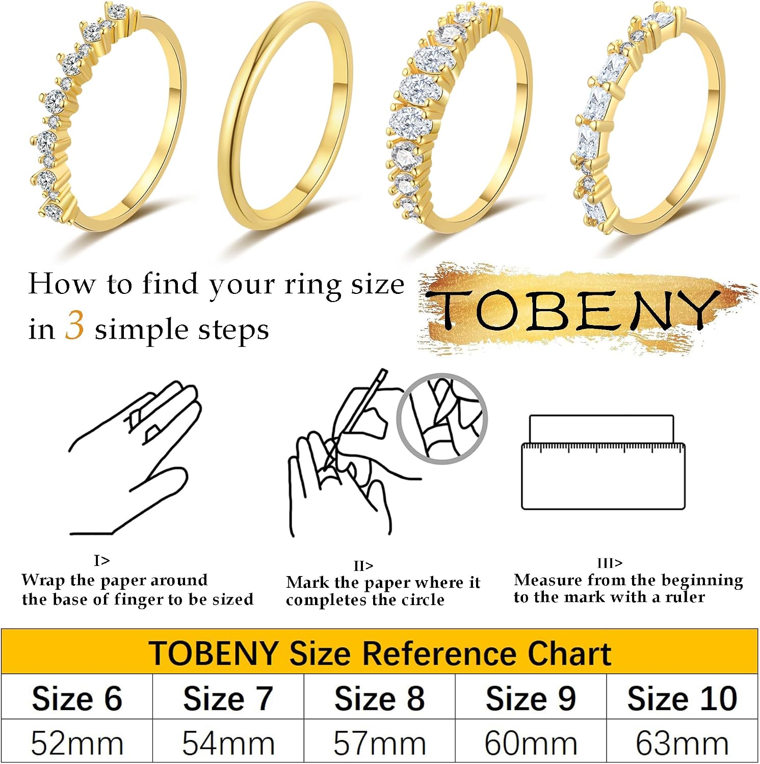 Stackable Gold Rings for Women Non Tarnish Dainty 14K Gold Plated Stacking Cubic Zirconia Thumb Ring Set Trendy