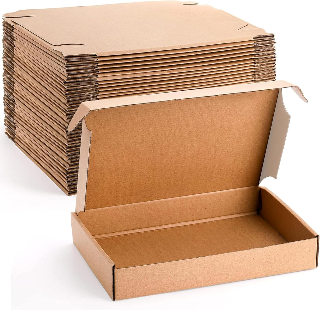 30 Pack 12x8x2 Inches Shipping Boxes, Brown Corrugated Cardboard Mailer Boxes, Medium Mailing Boxes for Shipping