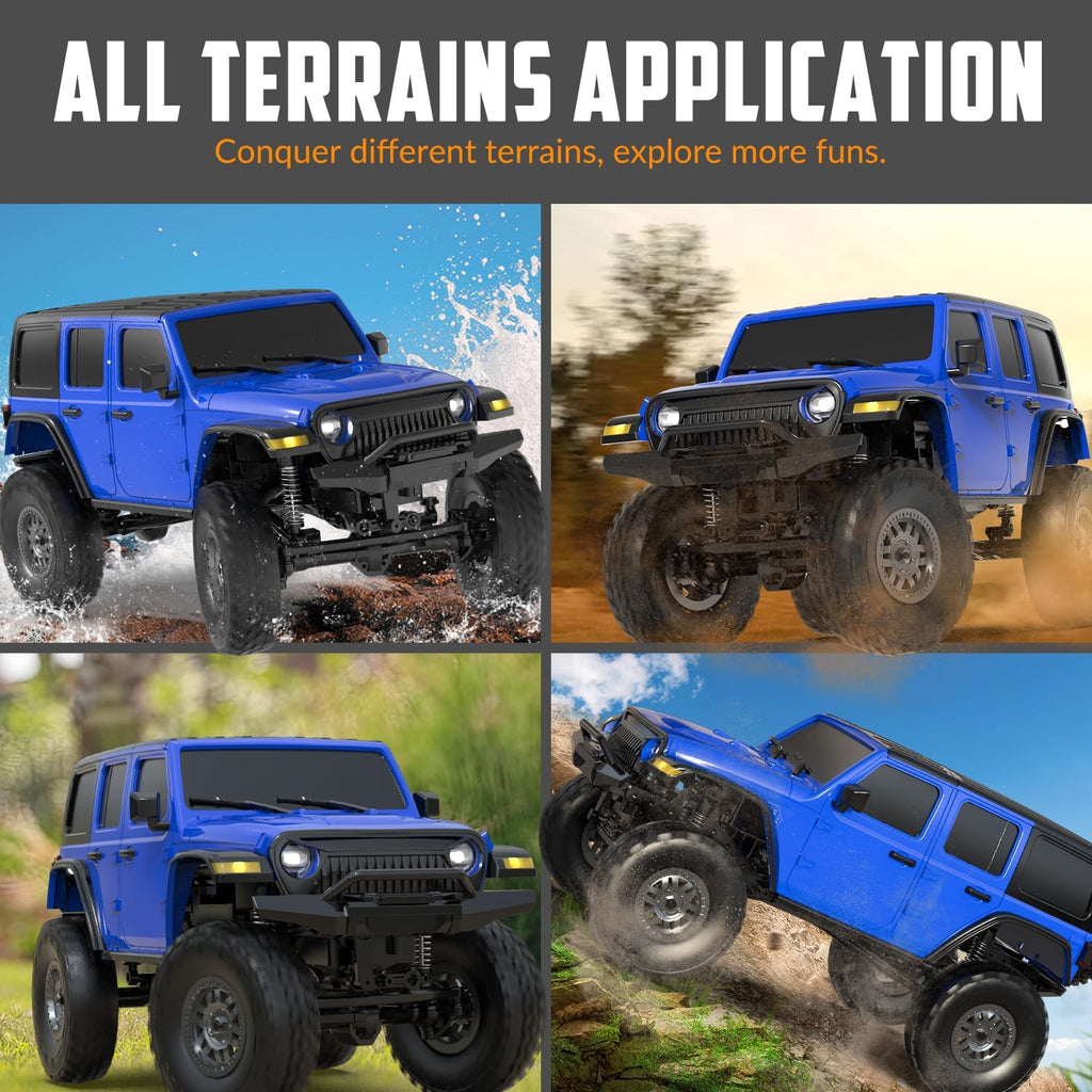 1/24 RC Crawler 4WD Off Road All Terrain RC Monster Truck Rock Climbing with led Light Waterproof Hobby Grade Toys
