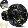 Auto Tightening Snow Chains Tire Chains Quick Easy Installation HKN120 Set of 2 for Cars SUV Pickup Trucks RV 215 225