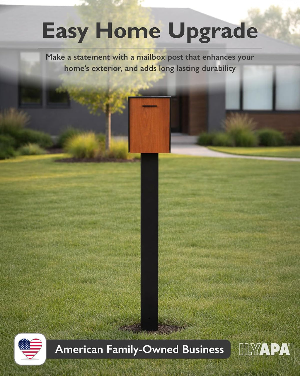 No Dig Mailbox Post Kit - 43x4x4 with 16 In Ground Anchors | Drive In Ground Anchors, Two Universal Mounting
