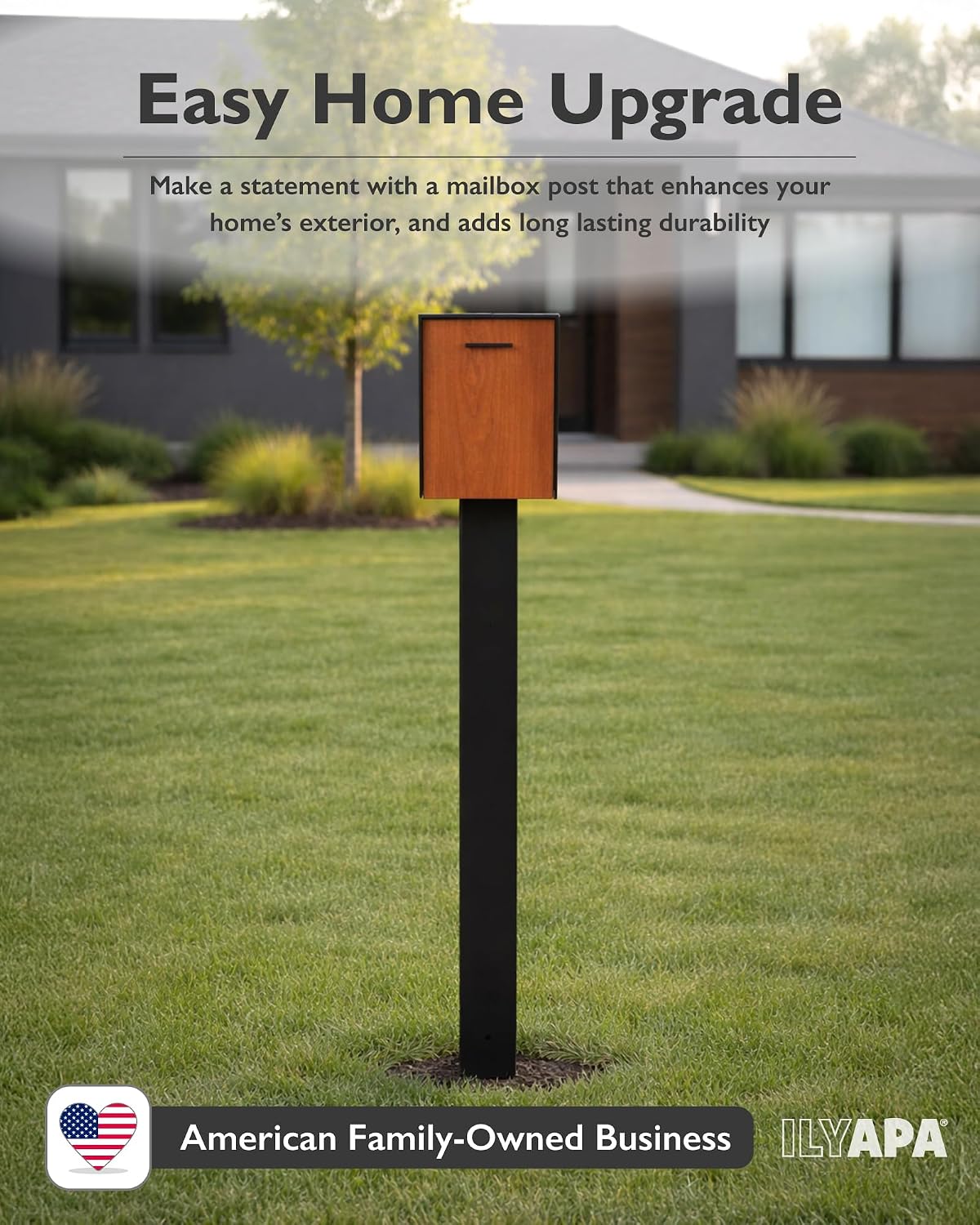 No Dig Mailbox Post Kit - 43x4x4 with 16 In Ground Anchors | Drive In Ground Anchors, Two Universal Mounting