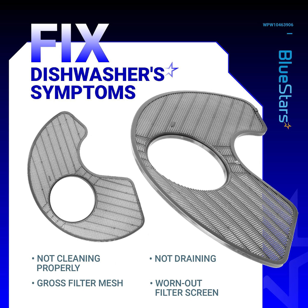 BlueStars WPW10463906 Dishwasher Screen Filter Compatible with Whirlpool