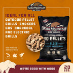 All Natural Hardwood Pellets, Alder Wood 20 Pound Bag, Ideal for Pellet Smokers, Smoky Wood Fired Flavor (2 Pack)