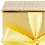 4" Small Gift Box with Ribbon Bow (Gold with Glitter)