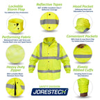 Class 3 Hi-Vis Waterproof Rain Jacket