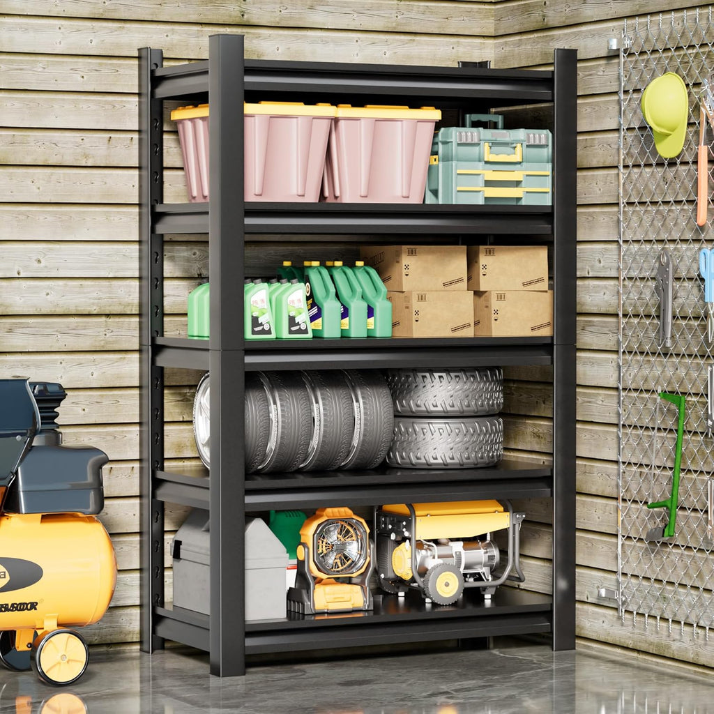 Garage Shelving Unit Rustproof 78" H 3000lbs Heavy Duty Storage Shelves Easy Assembly 5 Tier Adjustable Metal Steel