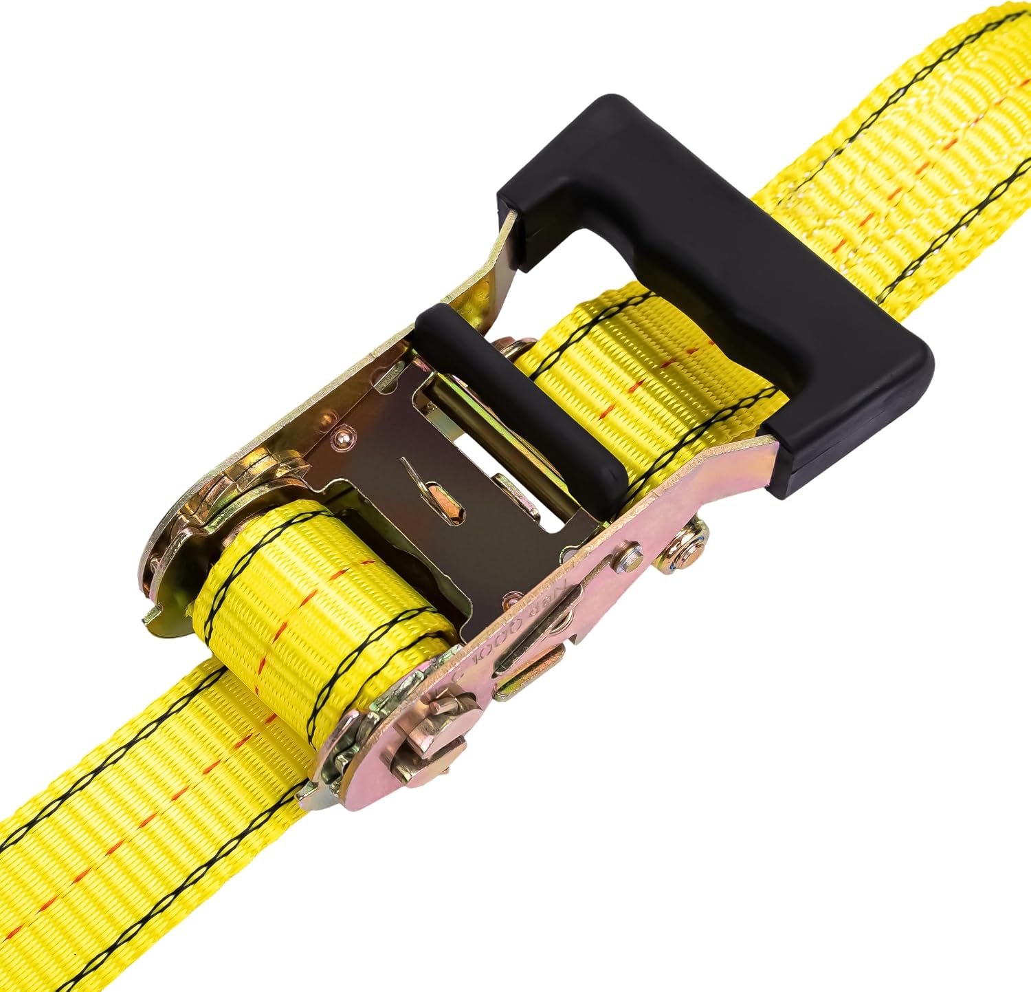 (R) 4PC 1-1/2" x 15 ft Heavy Duty Ratchet Cargo Tie Down Straps 3000lbs Dual J-Hooks (Yellow)