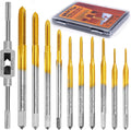 10pcs Micro Metric Taps Bits Set with 1Pc Tap Wrench for Metal M1-M3.5