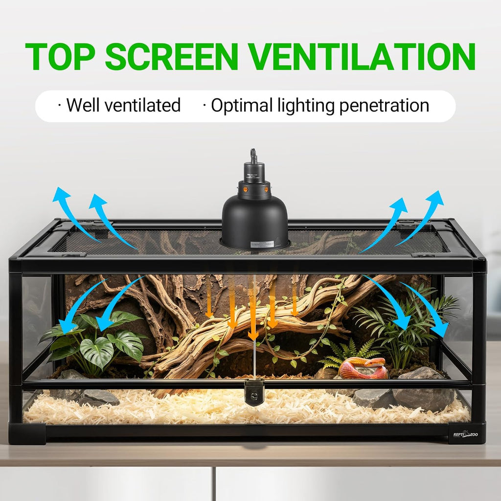 Glass Reptile Terrarium 20 Gallon, Front Opening Reptiles Tank 30" x 12"x 12" for Reptile Pets Gecko Lizard Snake