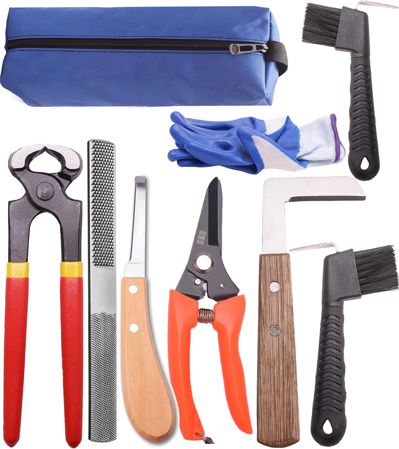 8 inch Farrier Tool Kits （9 Pcs） Mini Rasp Hoof File Goat Pig Equine
