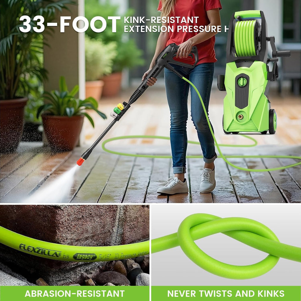 Electric Pressure Washer 5000PSI, 4.0GPM Portable Power Washer, Water Pressure Washer with 33FT Hose, 4 Nozzle