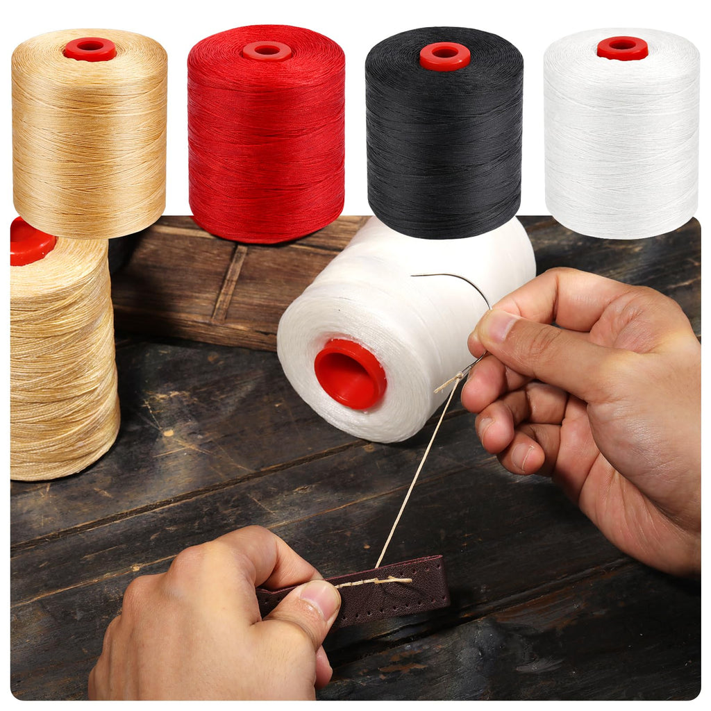 3280 FT Leather Sewing Thread Waxed, Waxed Polyester Cord, Wax String