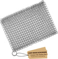 Cast Iron Chainmail Scrubber, 316L Stainless Steel Cleaner 8x6 in