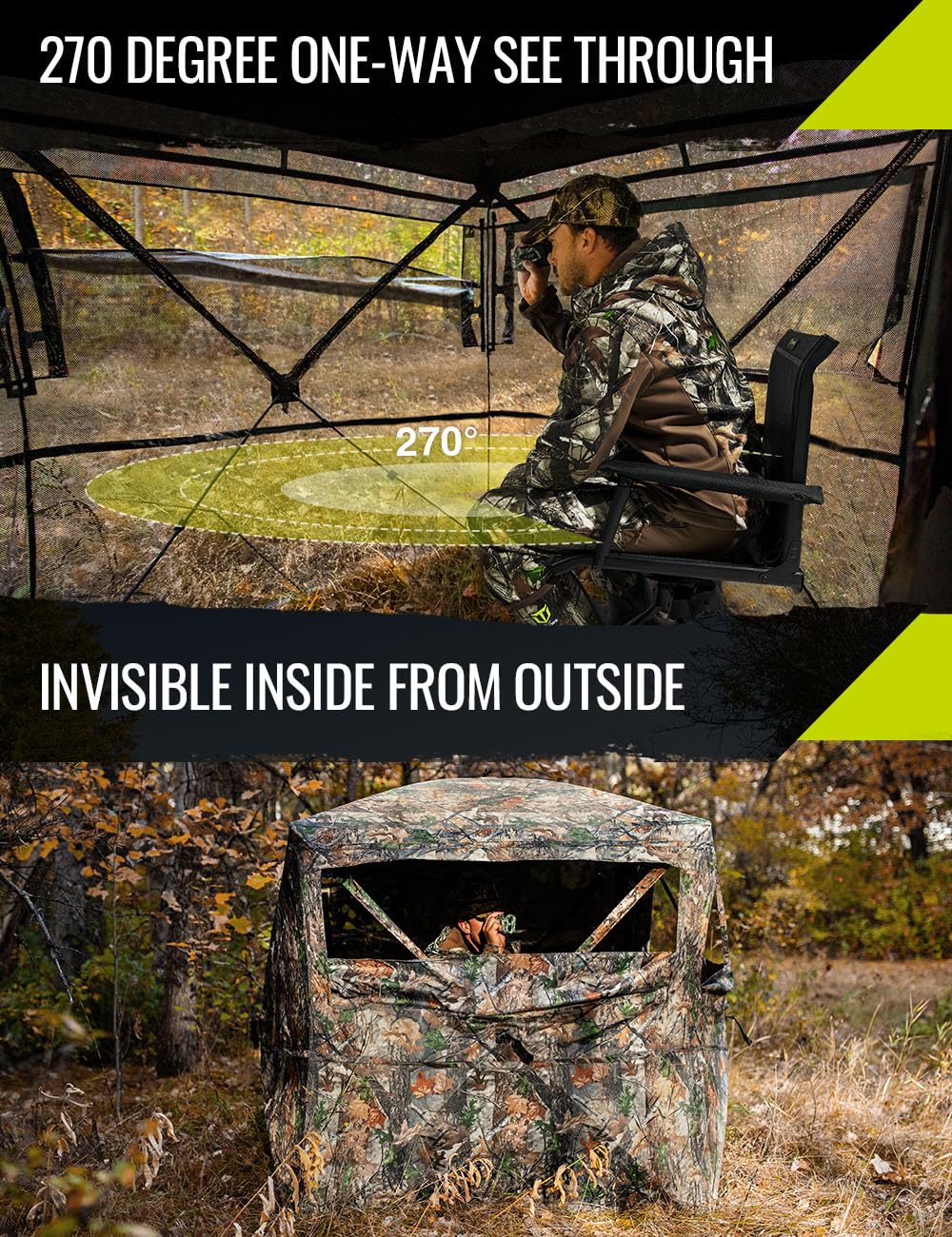 Hunting Ground Blind, See Through, Small - 270° View