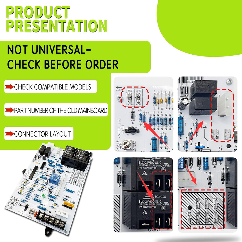 HK42FZ018 Furnace Control Board Replacement for Carrier Bryant Payne CEPL130590-01 CEBD430590-10A Circuit Board ，Compatible with Most Single-Stage Gas Furnaces