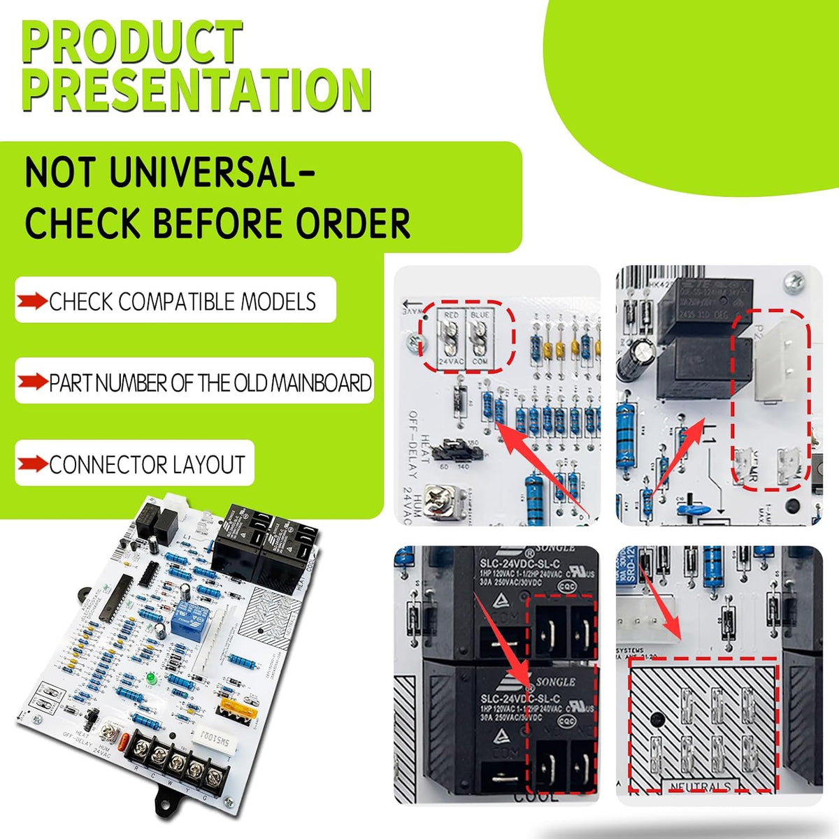 HK42FZ018 Furnace Control Board Replacement for Carrier Bryant Payne CEPL130590-01 CEBD430590-10A Circuit Board ，Compatible with Most Single-Stage Gas Furnaces