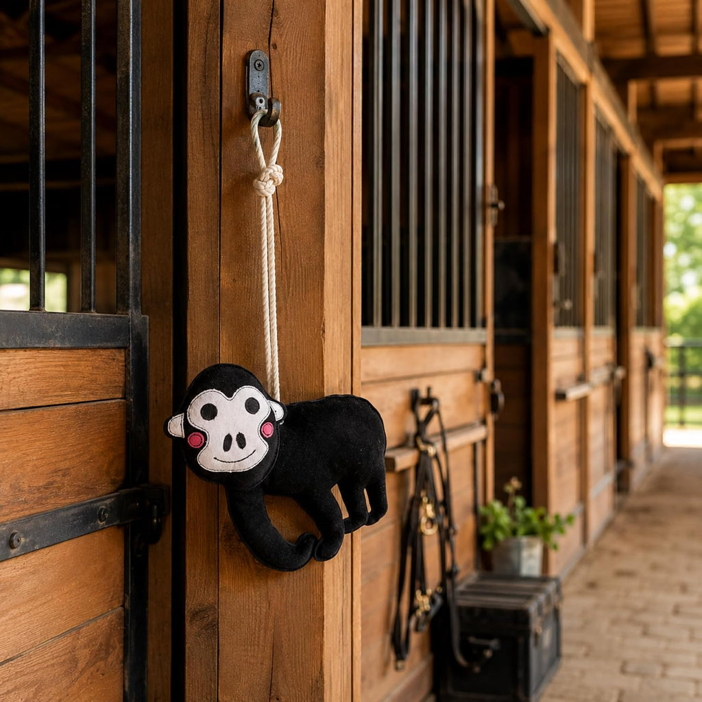 StallBuddy Horse Stall Toy, Enrichment Toy for Boredom Relief, Genuine Suede Leather Hanging Horse Toy T1