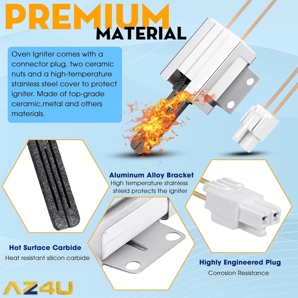 AZ4U Gas Oven Igniter For LG LRG3095ST LRG3194ST LSSG3019BD