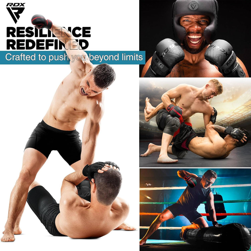 MMA Gloves Sparring Grappling, Hybrid Open Palm Martial Arts Mitts Men Women, Maya Hide Leather Wrist Support, Cage
